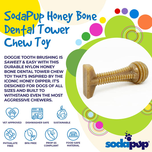 Honey Bone Dental Tower Nylon Chew Toy For Aggressive USA - detail view