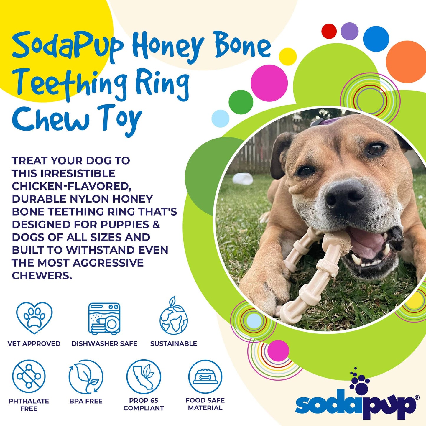Chicken Flavored Teething Ring For Puppies Aggressive USA - detail view