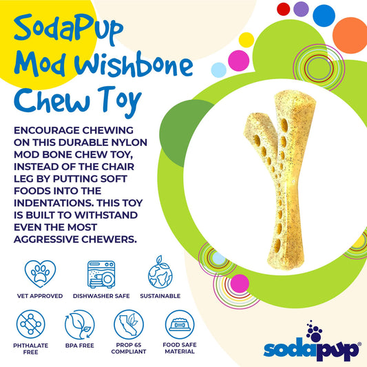 Mod Wishbone Nylon Dog Chew Toy For Aggressive Chewers USA - detail view