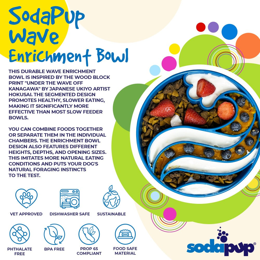 Wave Ebowl Deep Slow Feeder Dog Bowl For Enrichment Made - lifestyle view