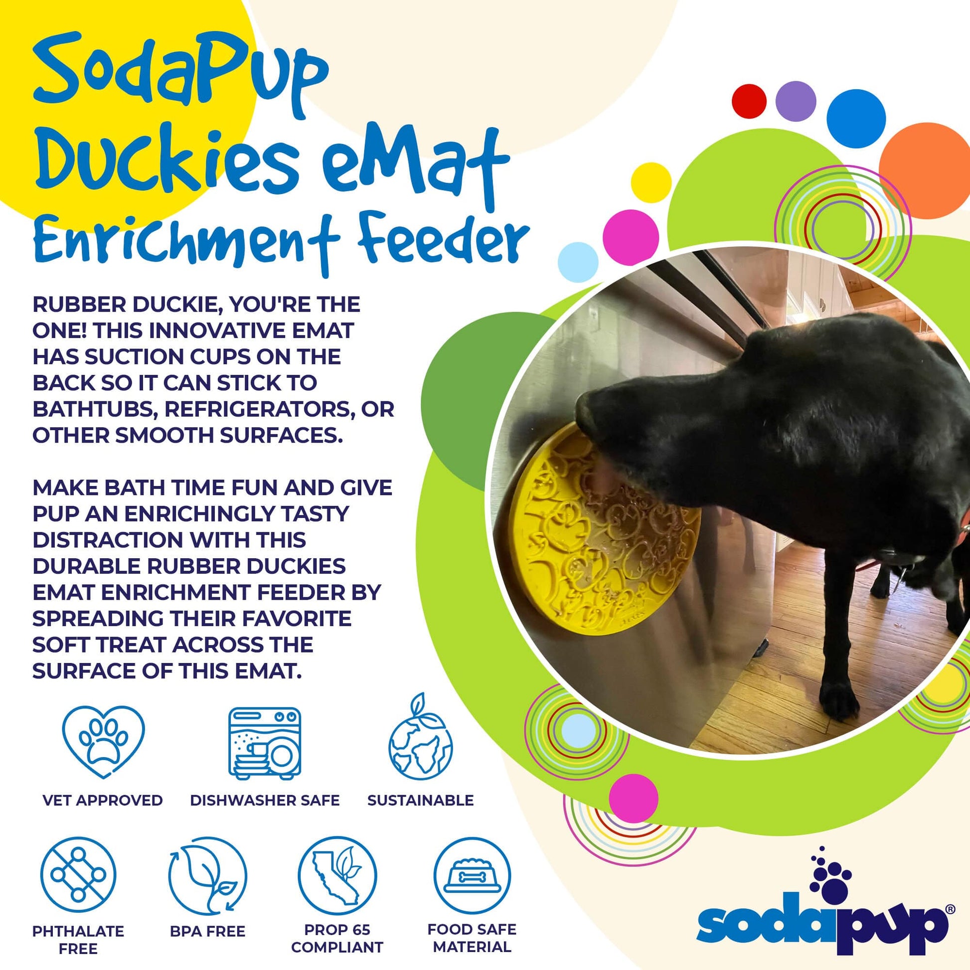 Rubber Duckies Emat Enrichment Lick Mat For Dogs And Cats - lifestyle view