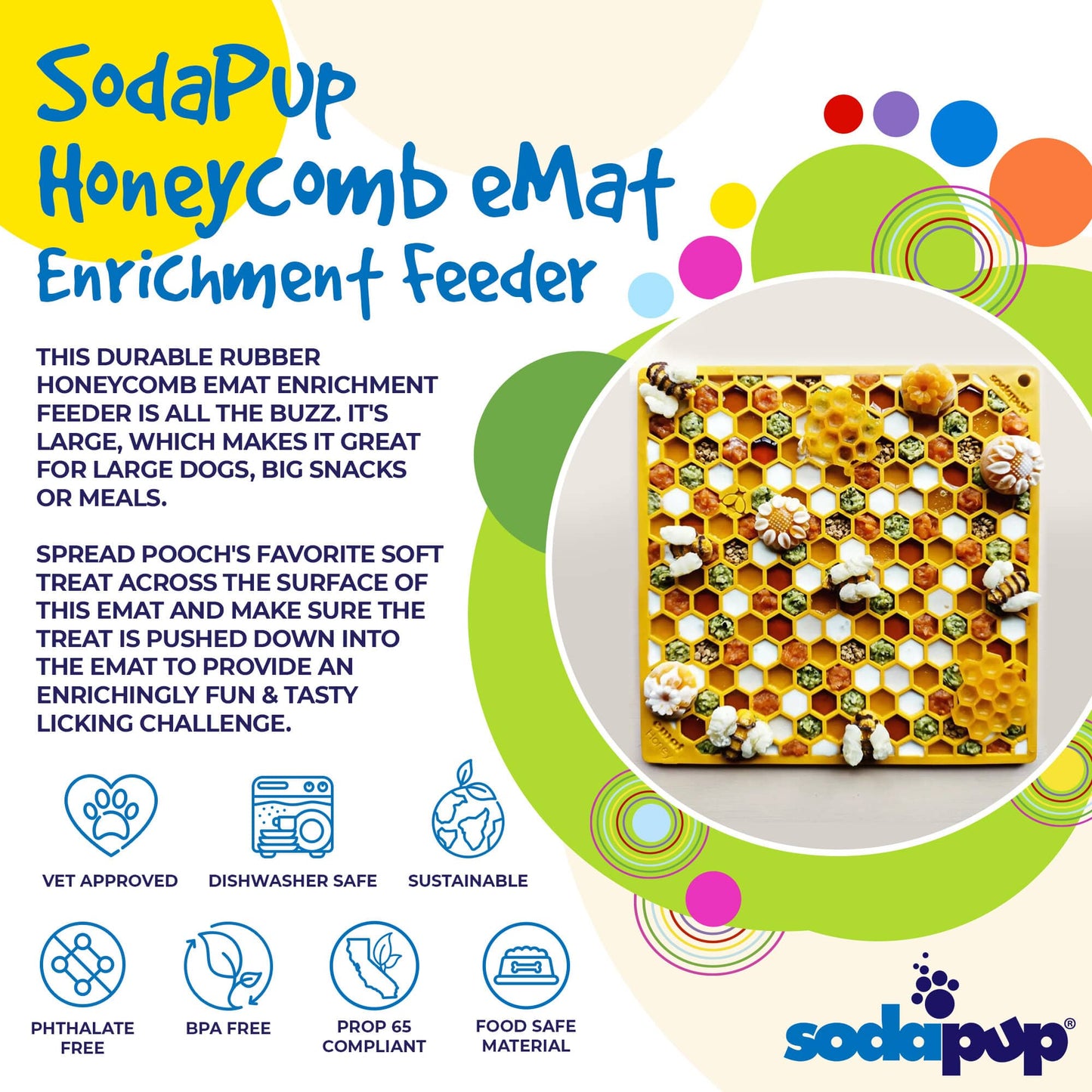 Honeycomb Emat Enrichment Lick Mat For Dogs And Cats Emat - gallery image 10