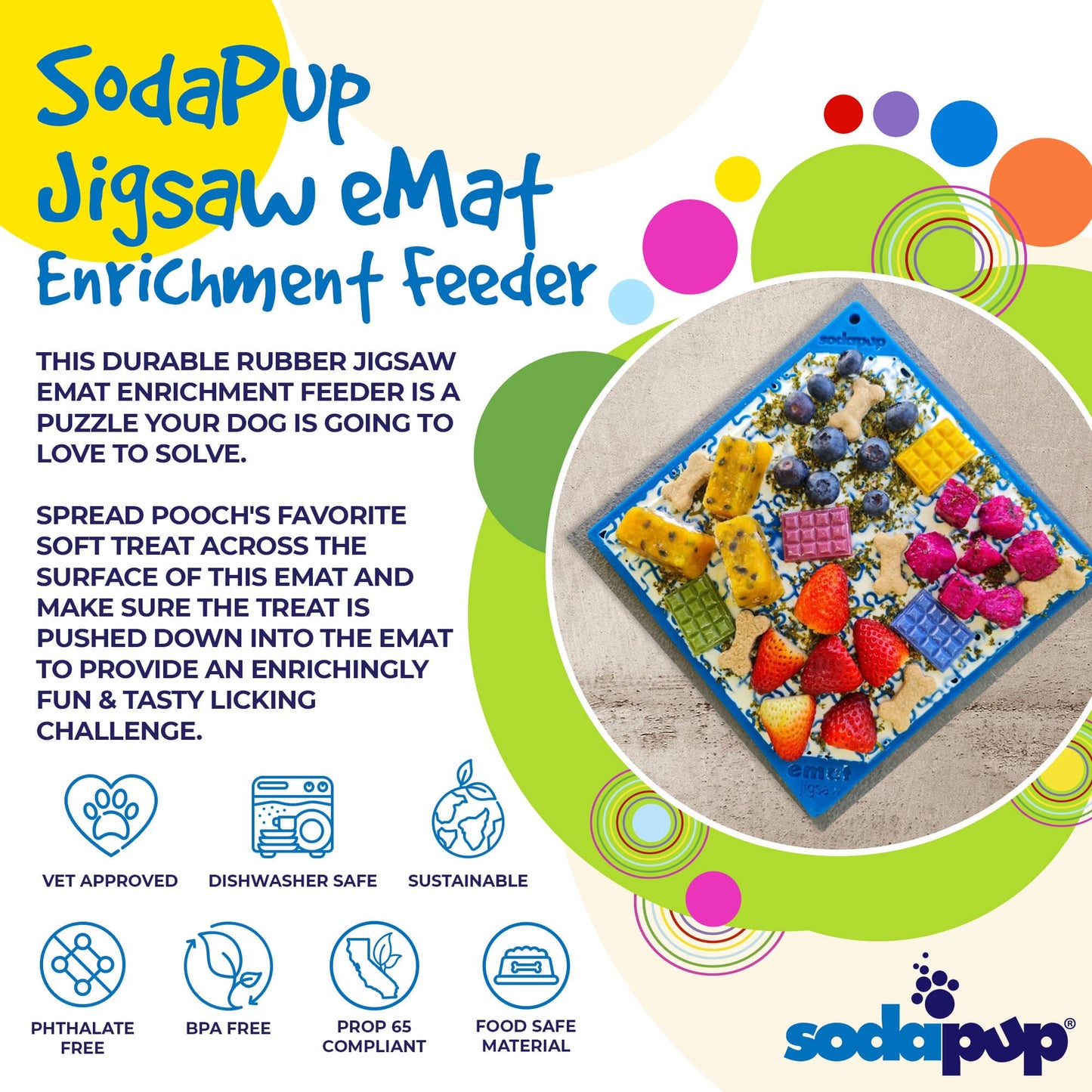 Jigsaw Puzzle Emat Enrichment Lick Mat For Dogs And Cats Toy - close up view