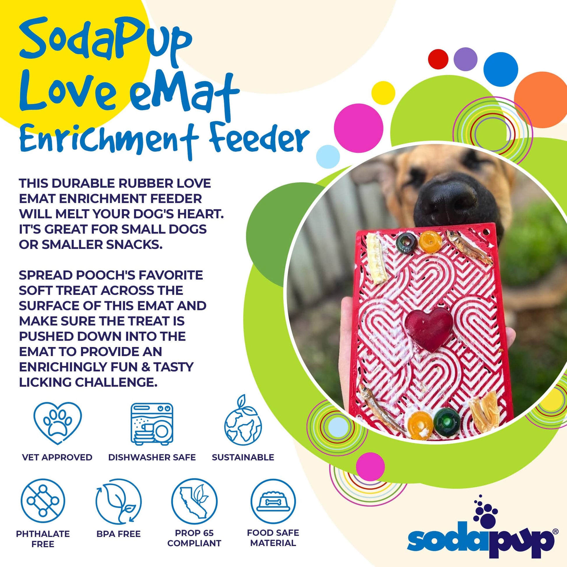 Love Emat Enrichment Lick Mat For Dogs And Cats Heart Design - lifestyle view