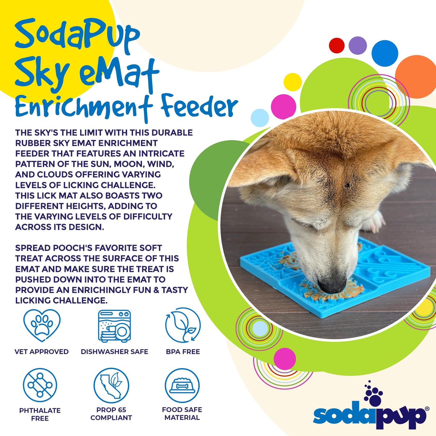 Sky Emat Enrichment Lick Mat For Dogs And Cats Celestial Pet - lifestyle view