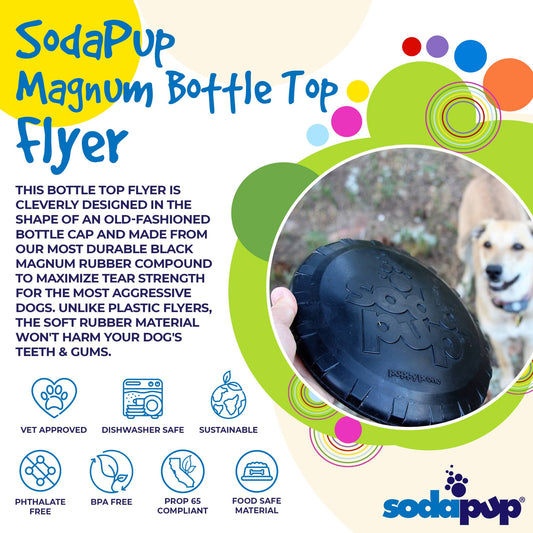 Magnum Bottle Top Flyer Rubber Frisbee For Heavy Chewers USA - detail view