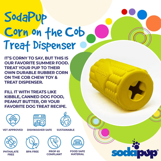 Corn On The Cob Dog Toy Durable Rubber Treat Dispenser USA - detail view