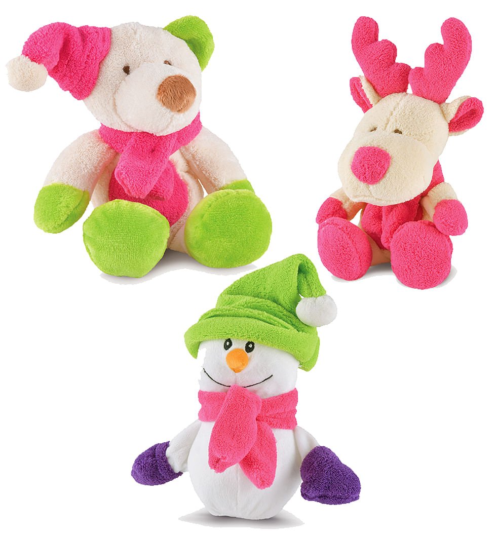 Jeffers Plush Bright Winter Pals Squeaker Dog Toys 3 - main product image