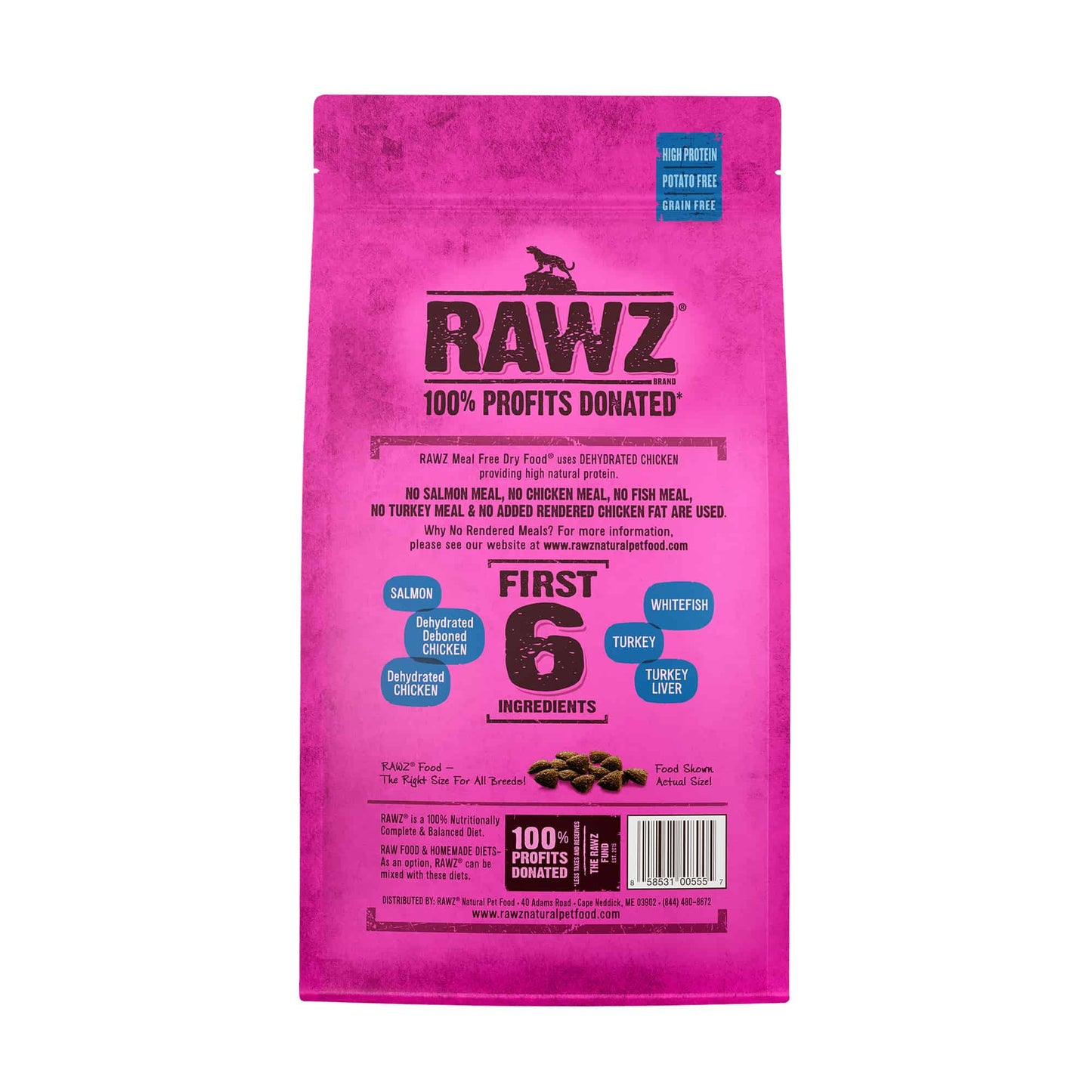 Rawz Salmon Dehydrated Chicken Whitefish Cat Food Recipe Dry - detail view