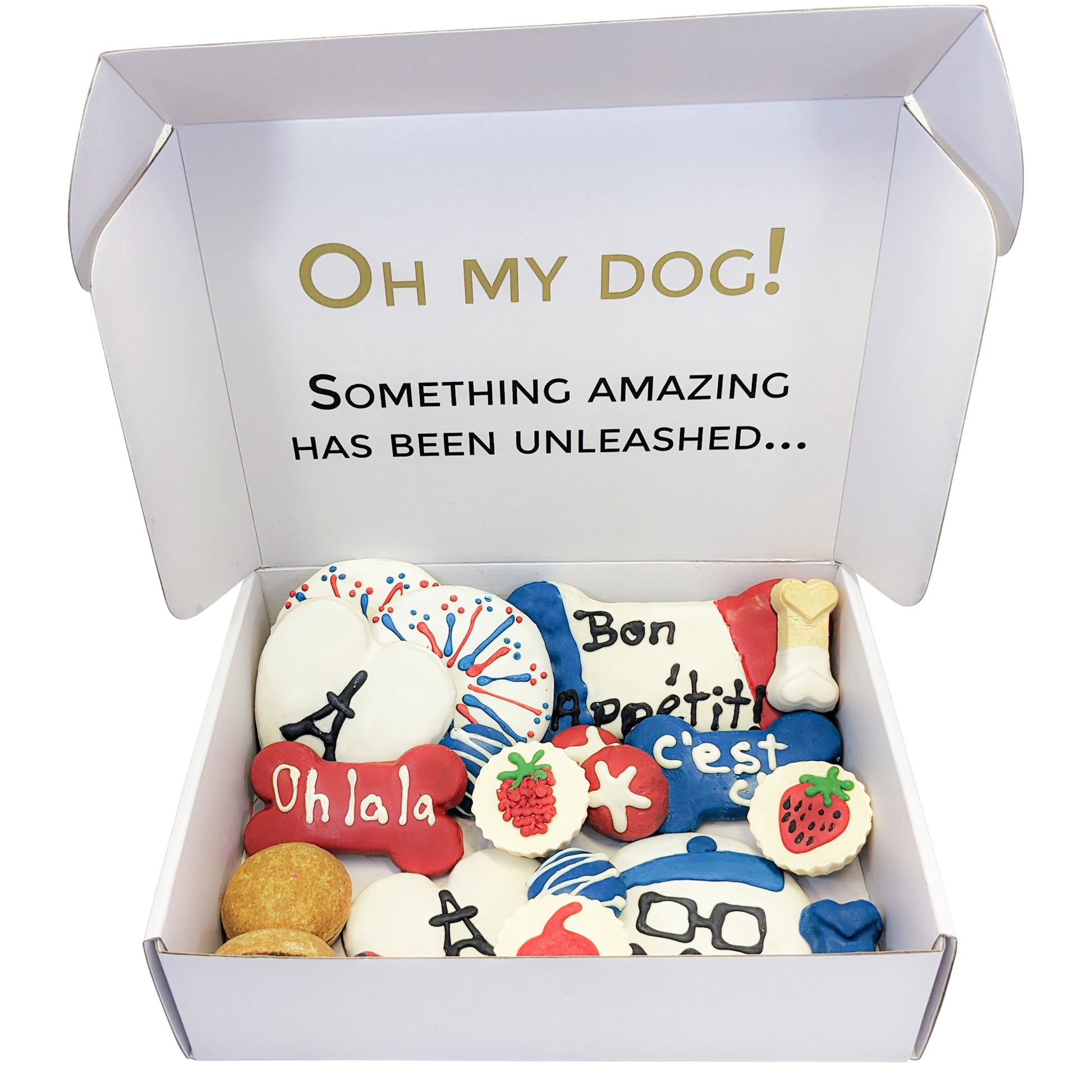 Dog Treats French Themed Treats Gift Box for Daily Use Essen - lifestyle product image for dog treats