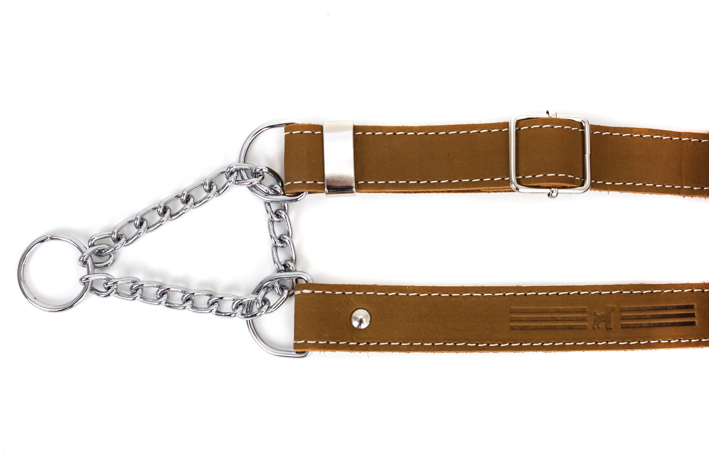 Dog Collar Martingale Earth Brown Leather Collar for Comfort main product image for dogs and cats