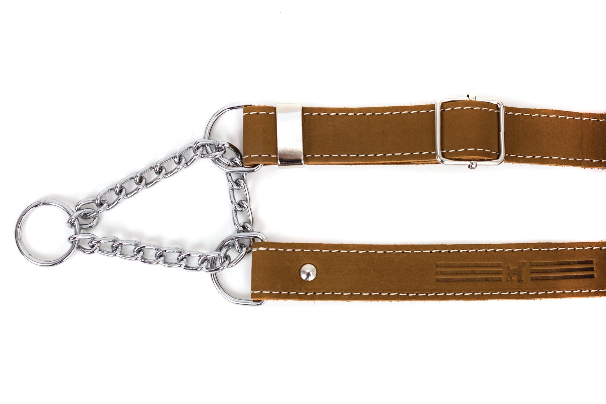 Dog Collar Martingale Earth Brown Leather Collar for Comfort main product image for dogs and cats