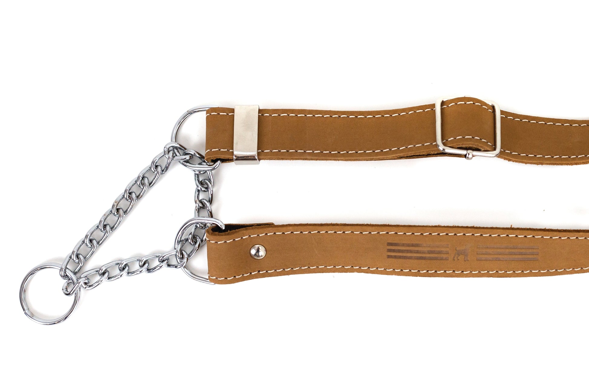 Dog Collar Martingale Khaki Leather Collar for Daily Use main product image for dogs and cats