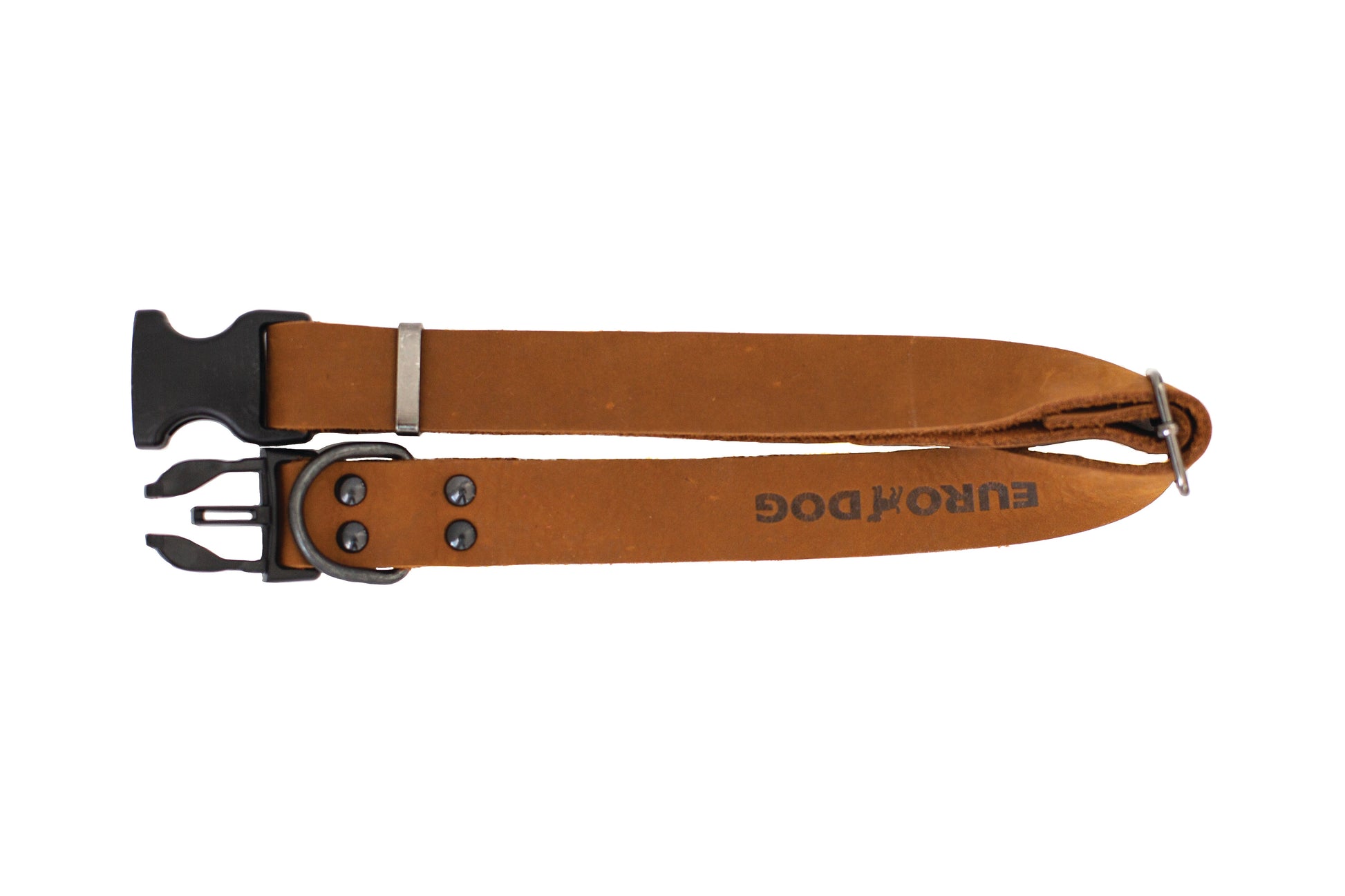Dog Collar Sport Style Earth Brown Leather Collar Essential - lifestyle product image for dog collar