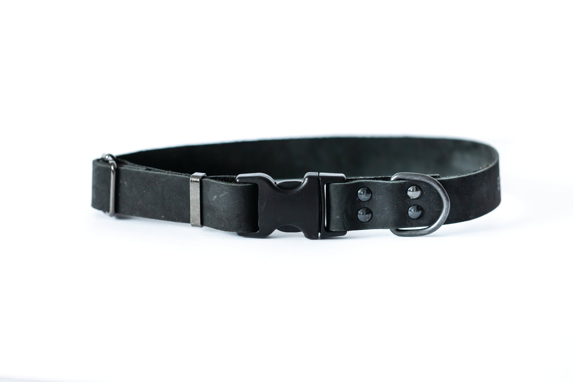 Dog Collar Sport Style Midnight Black Leather Collar Essenti - main product image for dog collar