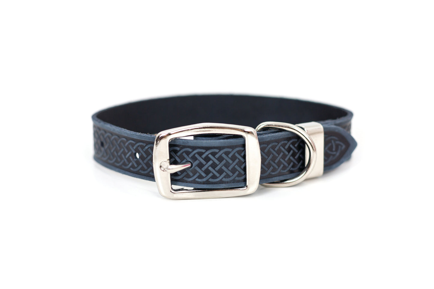 Dog Collar Celtic Double Buckle Style Leather Collar Essenti - gallery product image for dog collar