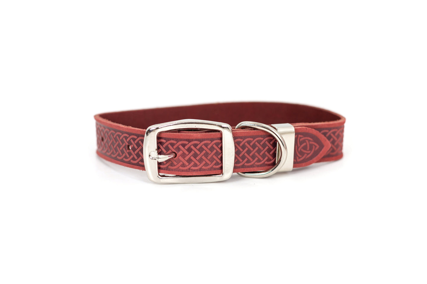 Dog Collar Celtic Double Buckle Style Leather Collar Essenti - size and texture image for dog collar