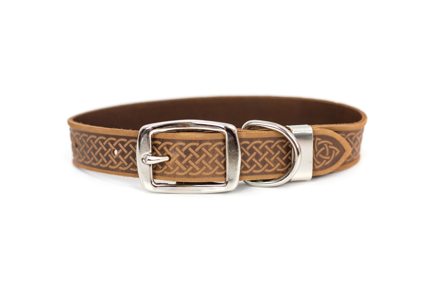 Dog Collar Celtic Double Buckle Style Leather Collar Essenti - gallery product image for dog collar