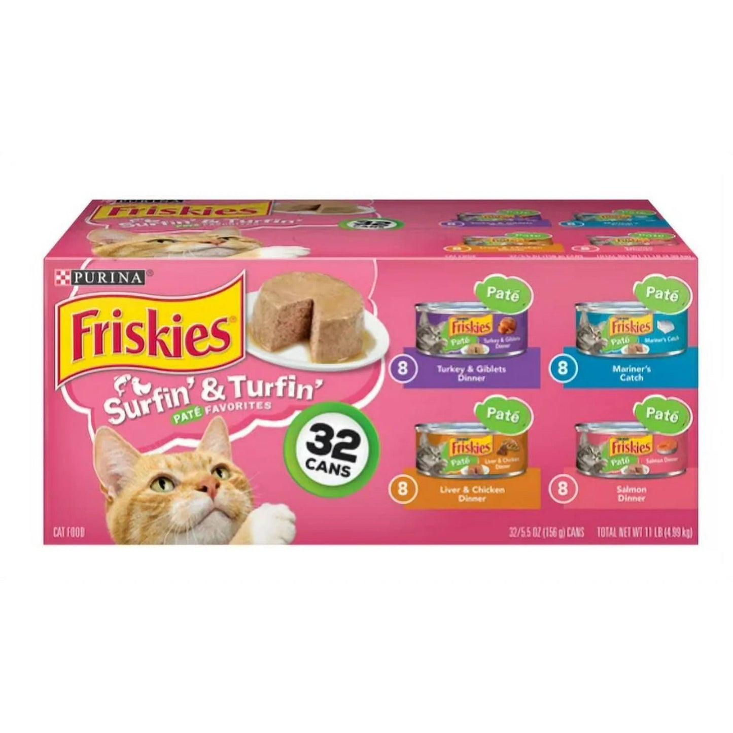 Friskies Pate Surf Turf Variety 5 5Oz 32Ct Wet Cat Food - main product image