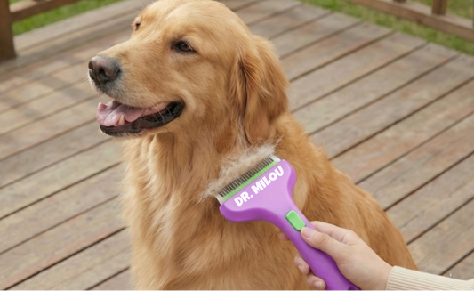 CalmCare Dematting Rake with One Click Fur Release - detail view
