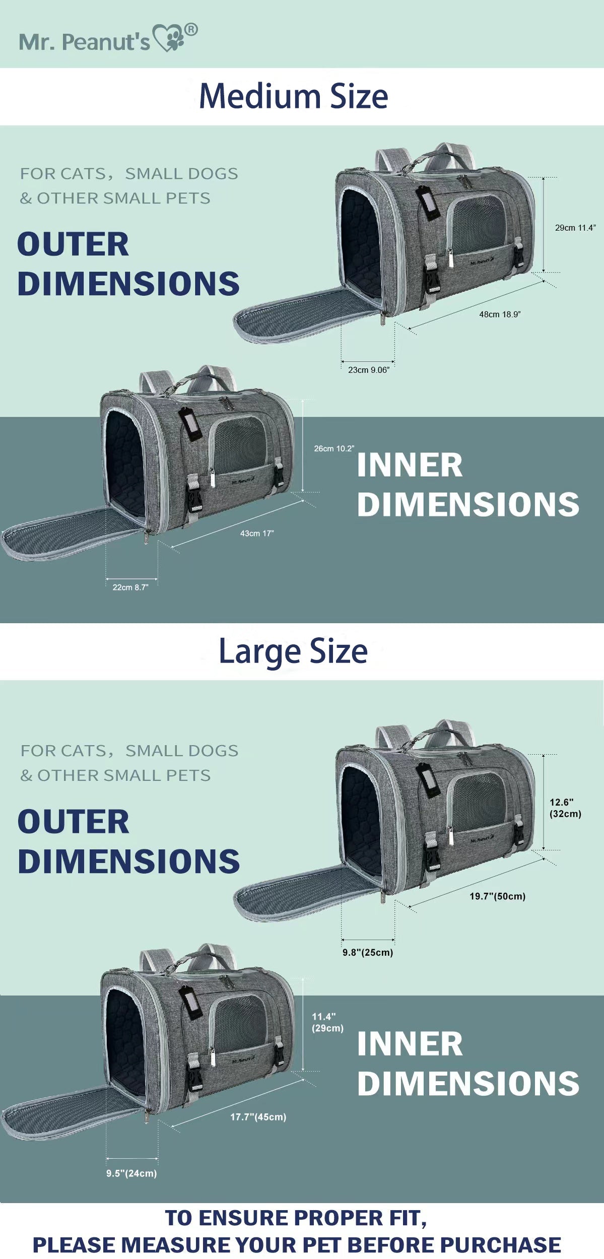 Mr. Peanut's Monterey Series Airline Compliant Horizontal Backpack Pet Carrier - lifestyle view