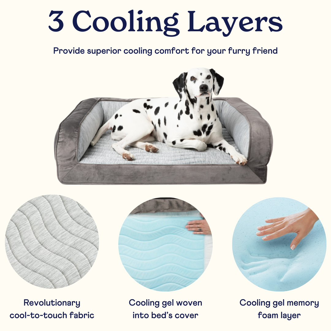 Pupchill Cooling Bolster Dog Bed Waterproof Blanket Bundle - gallery image 5