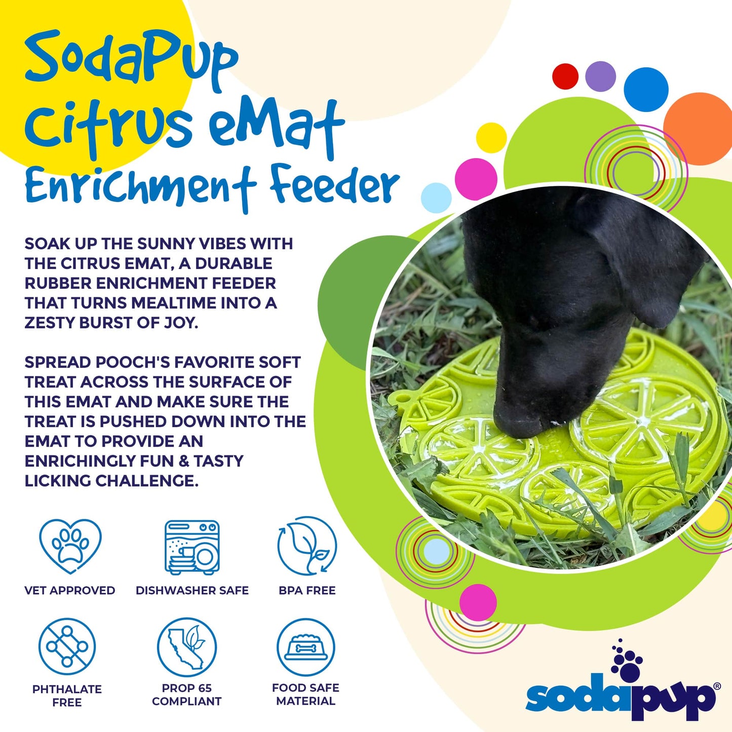 Citrus Design Emat Enrichment Lick Mat For Dogs And Cats USA - gallery image 7