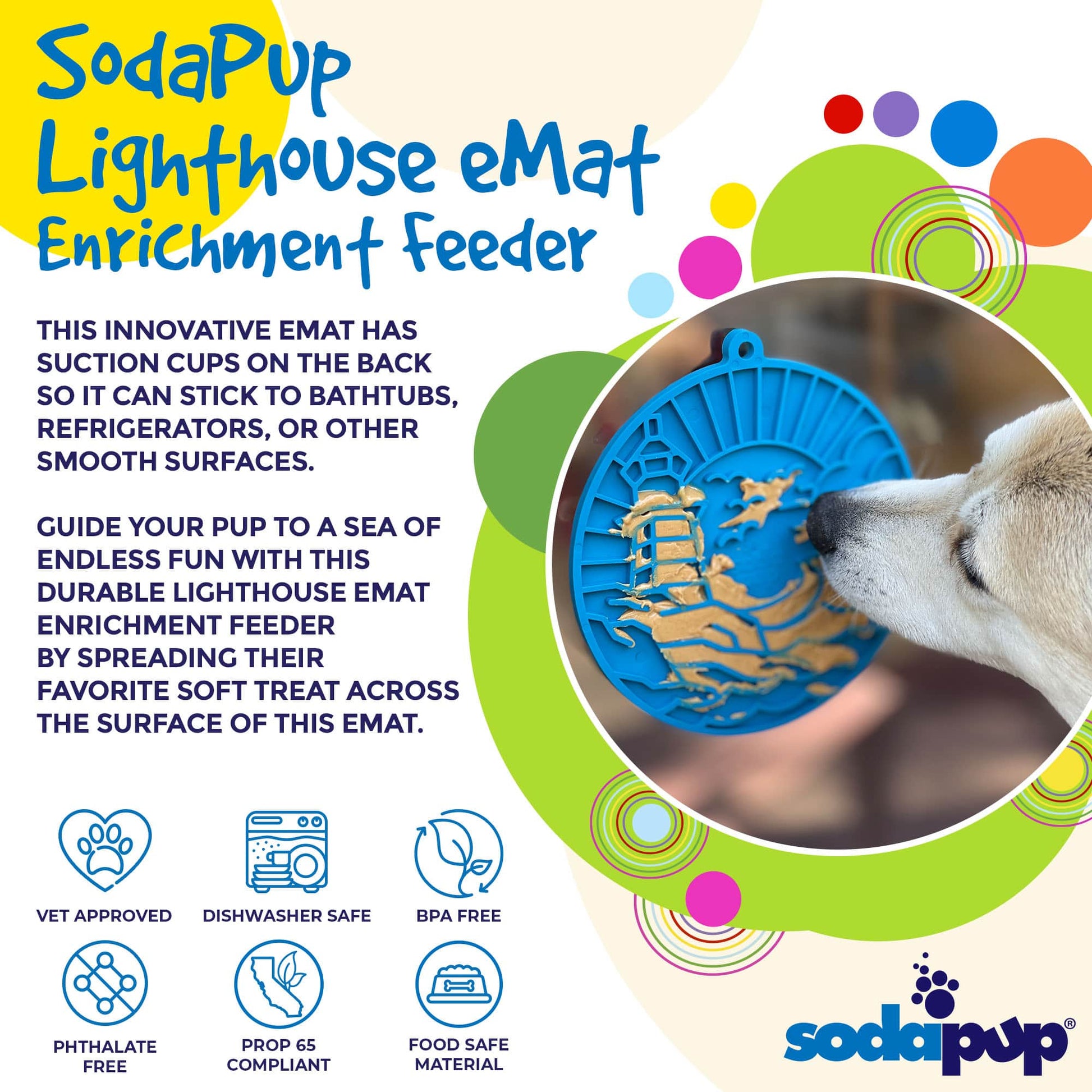 Lighthouse Emat Enrichment Lick Mat For Dogs And Cats With - close up view