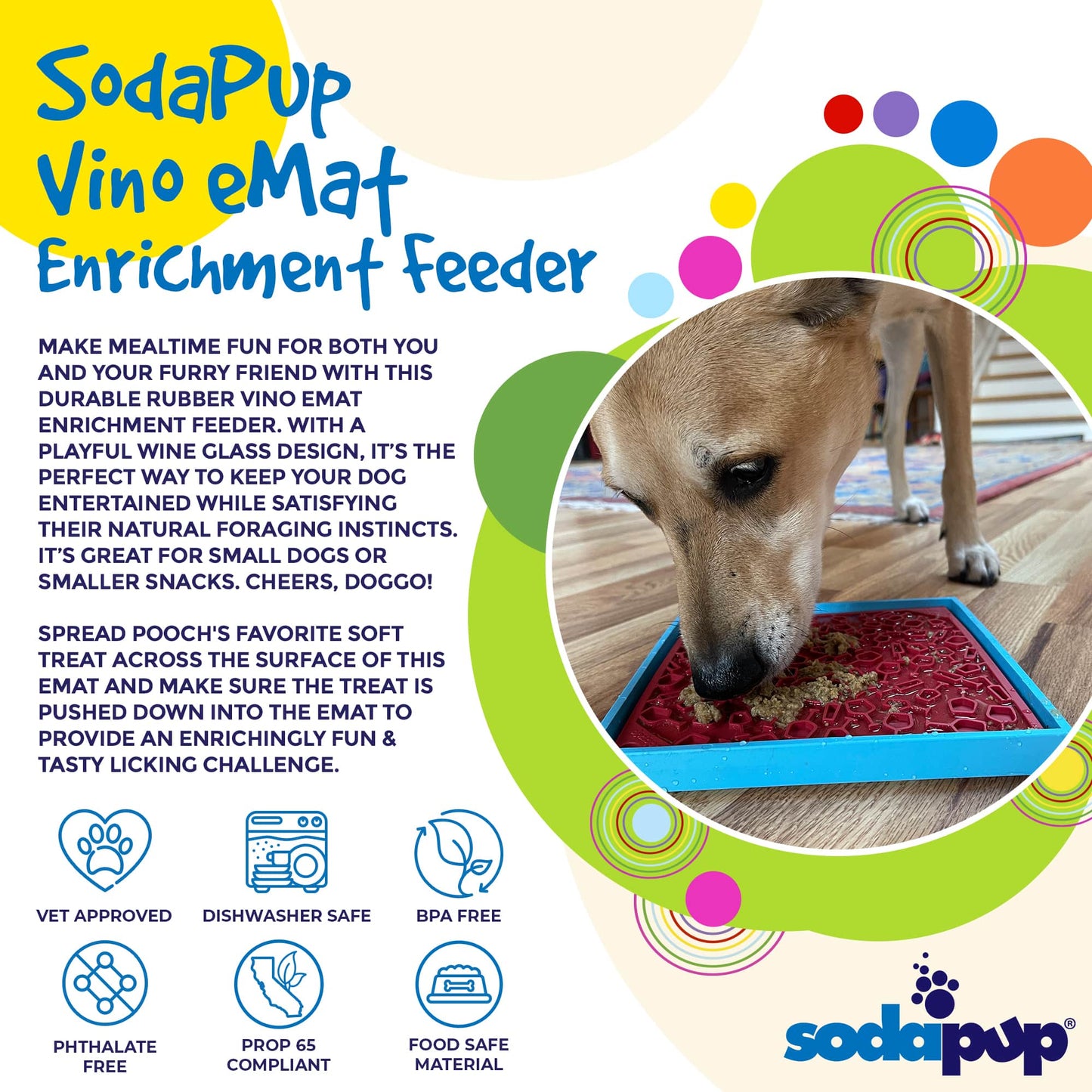 Vino Dog Emat Enrichment Lick Mat For Dogs And Cats Wine Pet - detail view