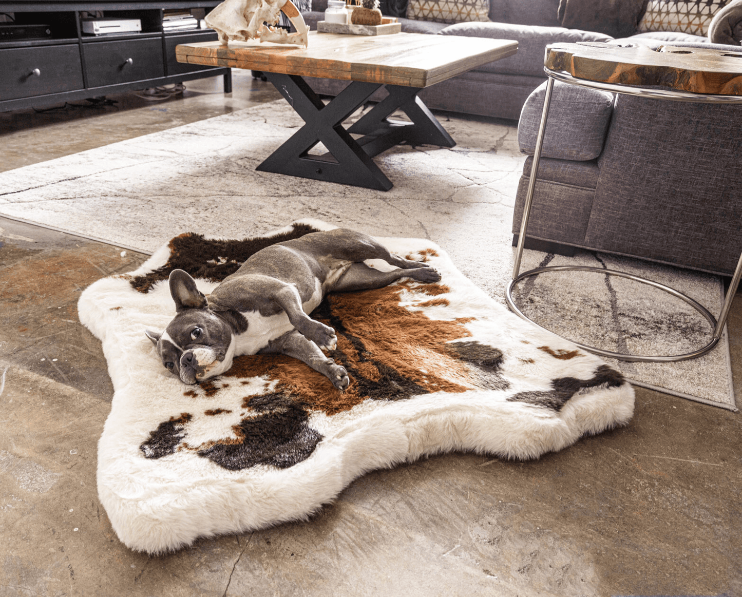 Memory Foam Dog Bed Faux Fur Brown Orthopedic Comfort Premiu - detail view