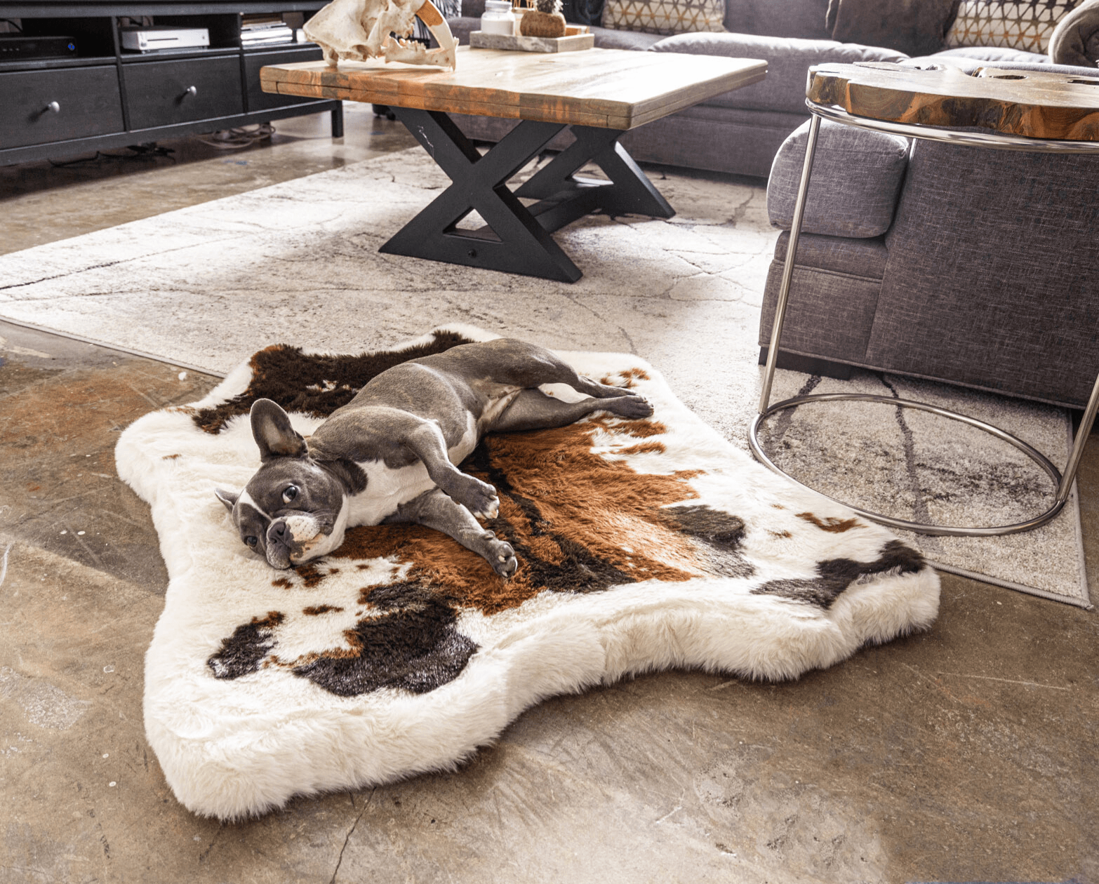 Memory Foam Dog Bed Faux Fur Brown Orthopedic Comfort Premiu - detail view