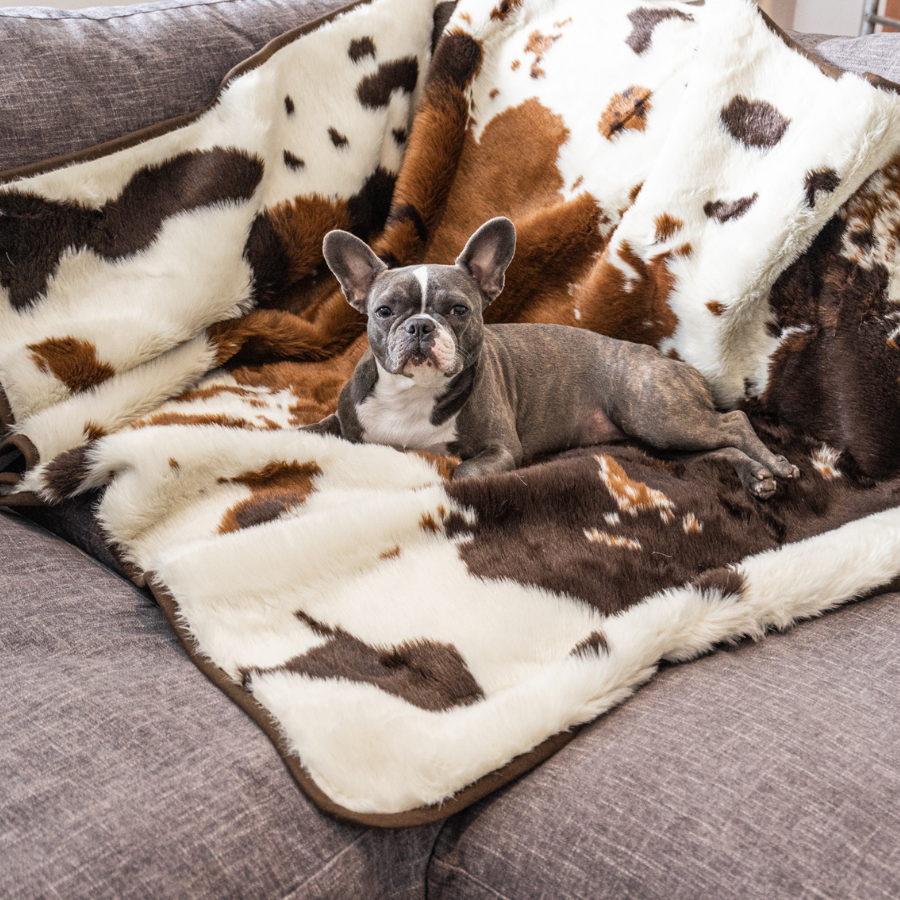 PupProtectorT Waterproof Throw Blanket - Brown Faux Cowhide - gallery image 12