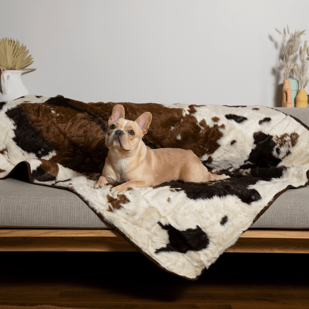 PupProtectorT Waterproof Throw Blanket - Brown Faux Cowhide - gallery image 7