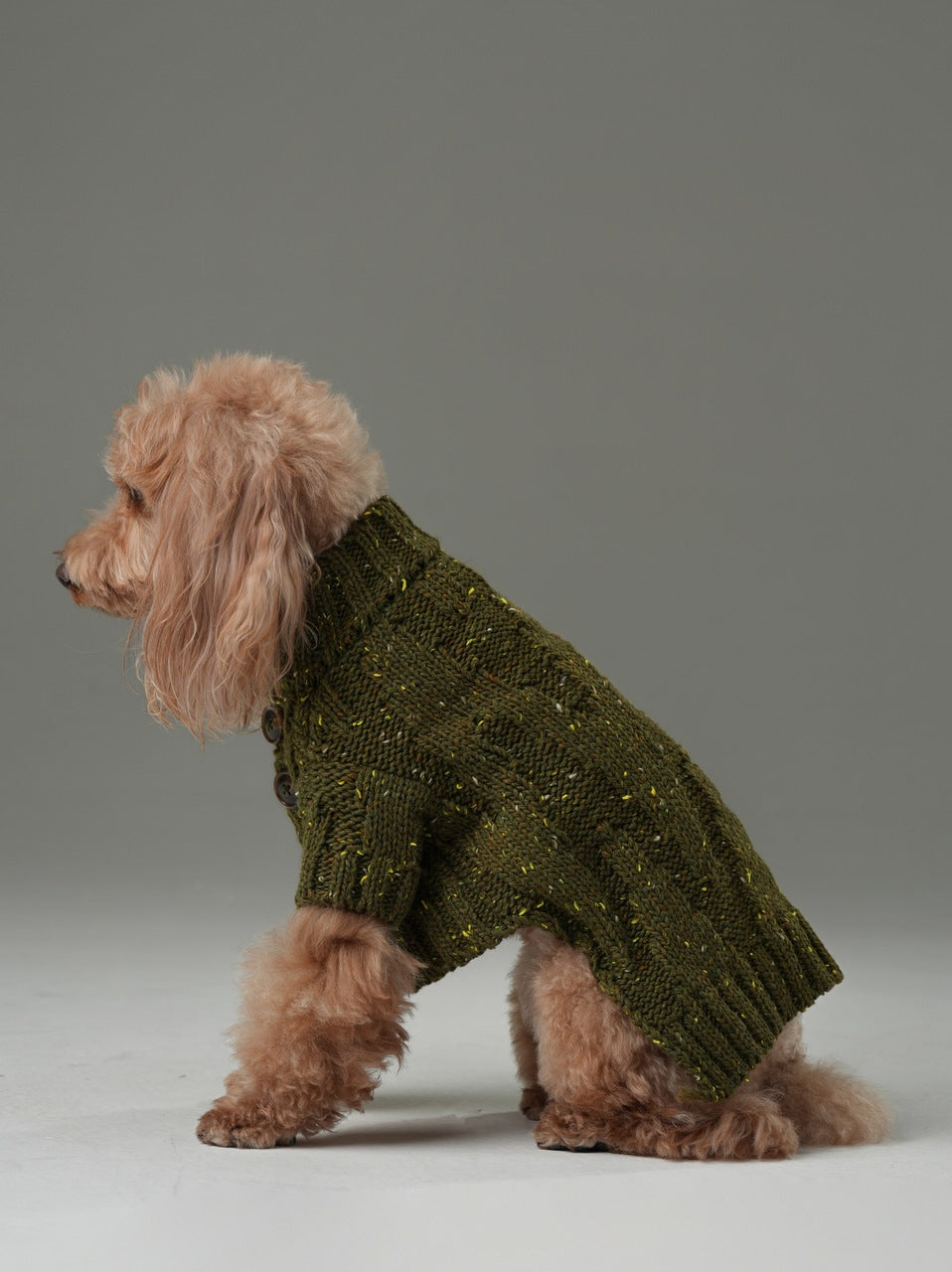 Glacier Pet Sweater Olive Green Dog Sweaters Premium Pet - close up view