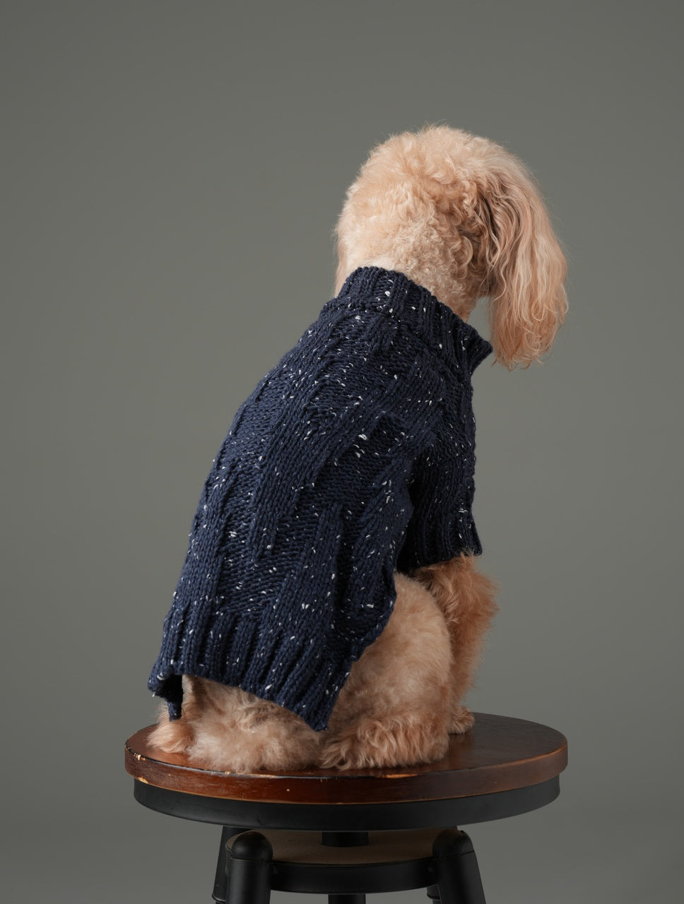 Glacier Pet Sweater Navy Dog Sweaters Premium Pet Supply - close up view