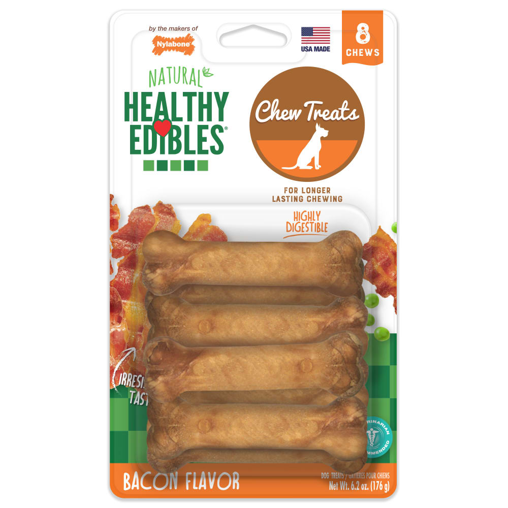 Dog Treats Nylabone Bacon Chews 6.2oz Training Rewards Premi - main product image