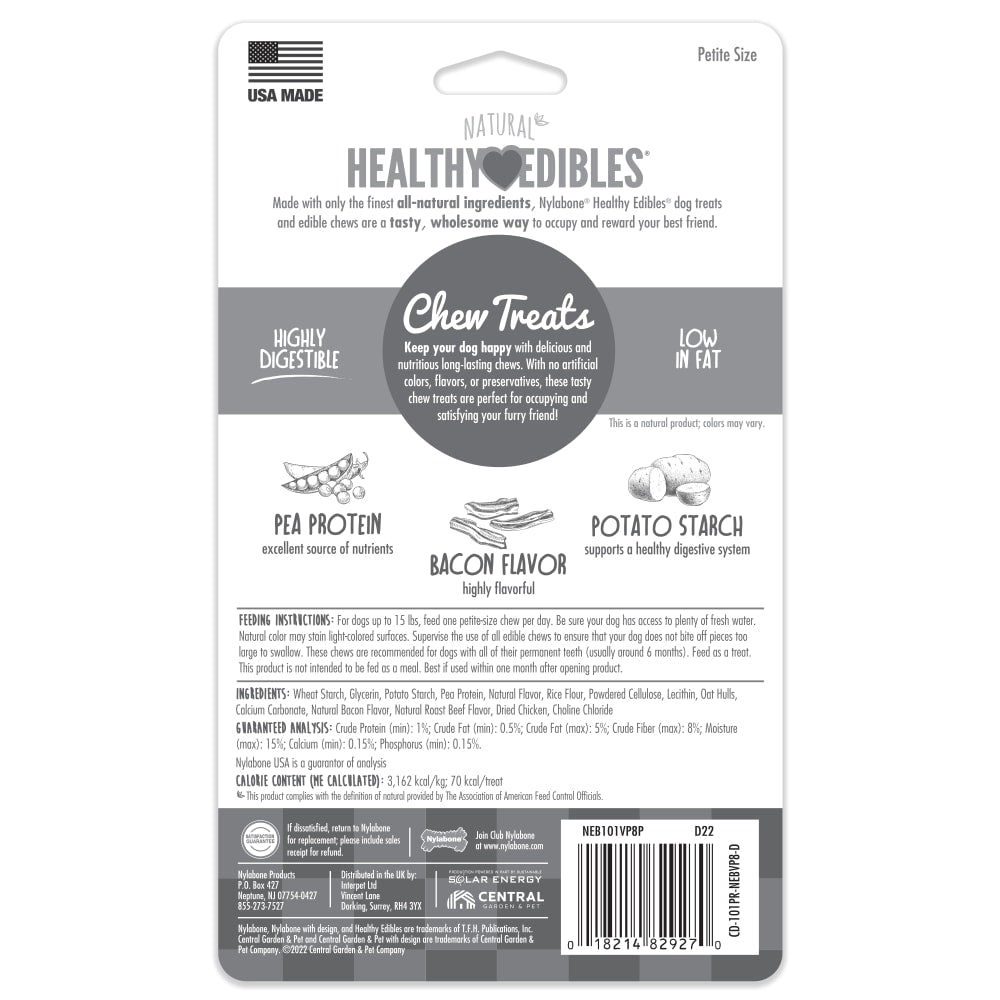 Nylabone Healthy Edibles Bacon Bone Chew Treats (6.2oz) - gallery image 7