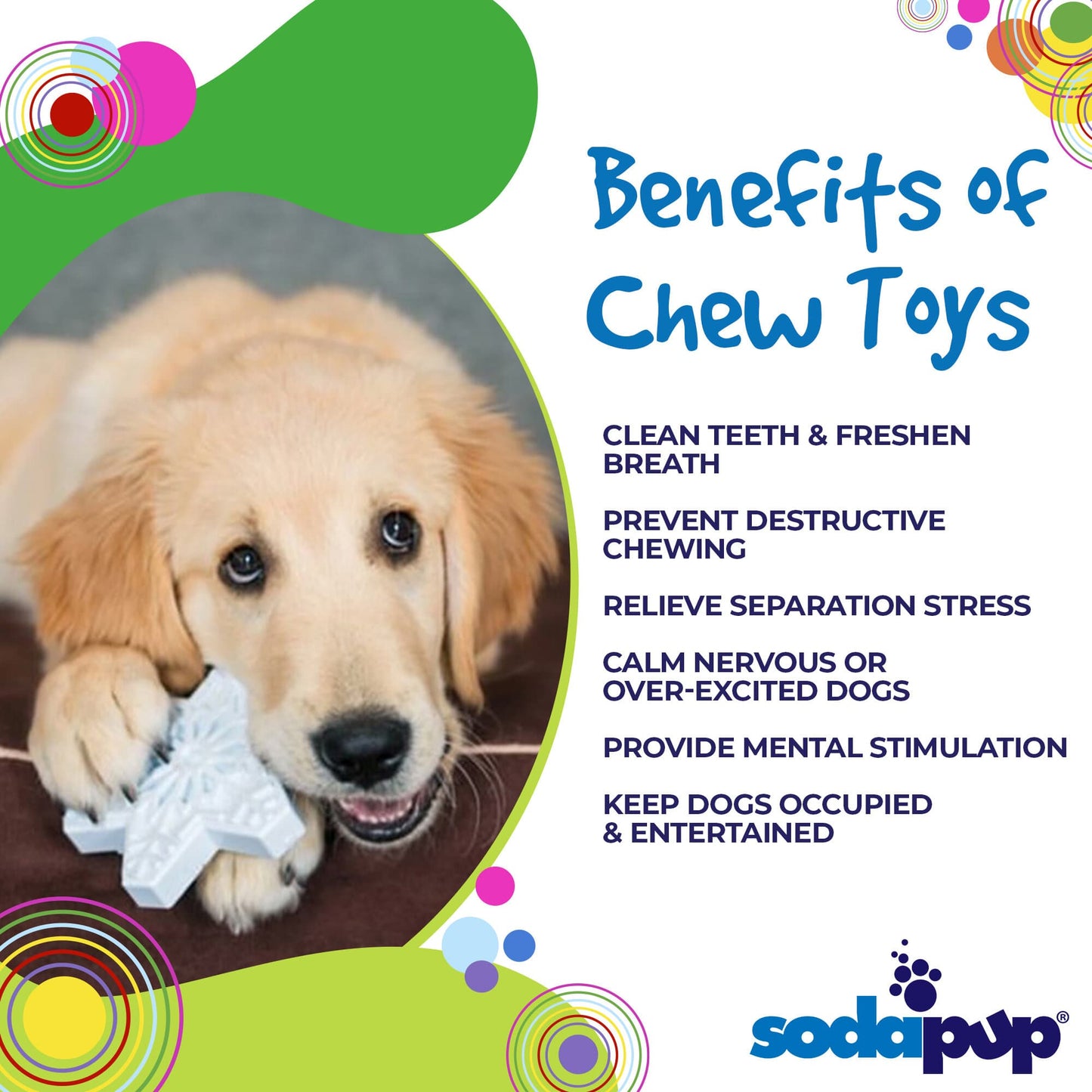 Snowflake Nylon Dog Chew Toy For Aggressive Chewers USA Made - lifestyle view