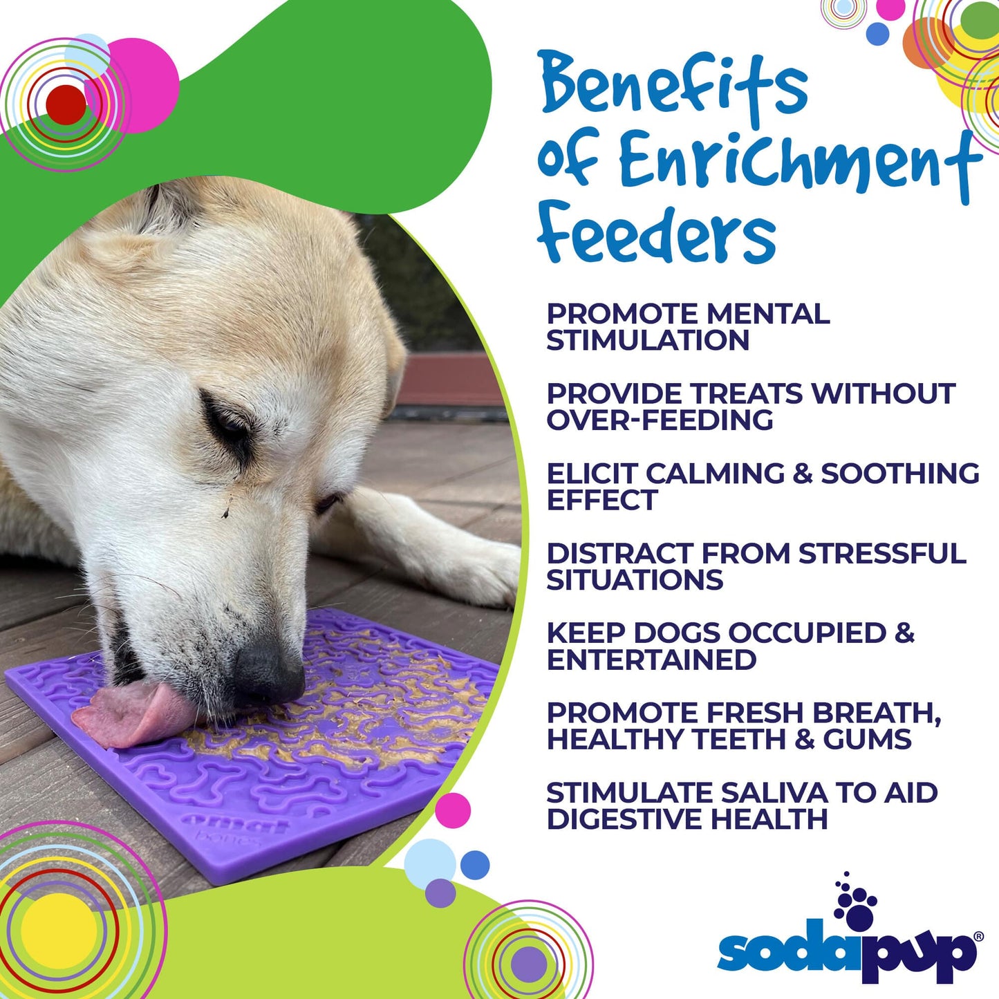 Bones Emat Enrichment Lick Mat For Dogs And Cats Emat Toy - close up view