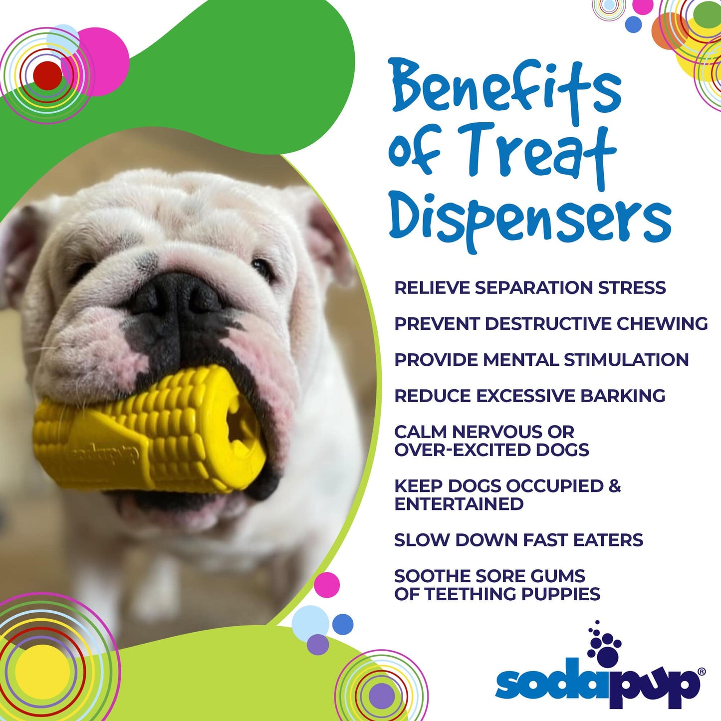 Corn On The Cob Dog Toy Durable Rubber Treat Dispenser USA - lifestyle view
