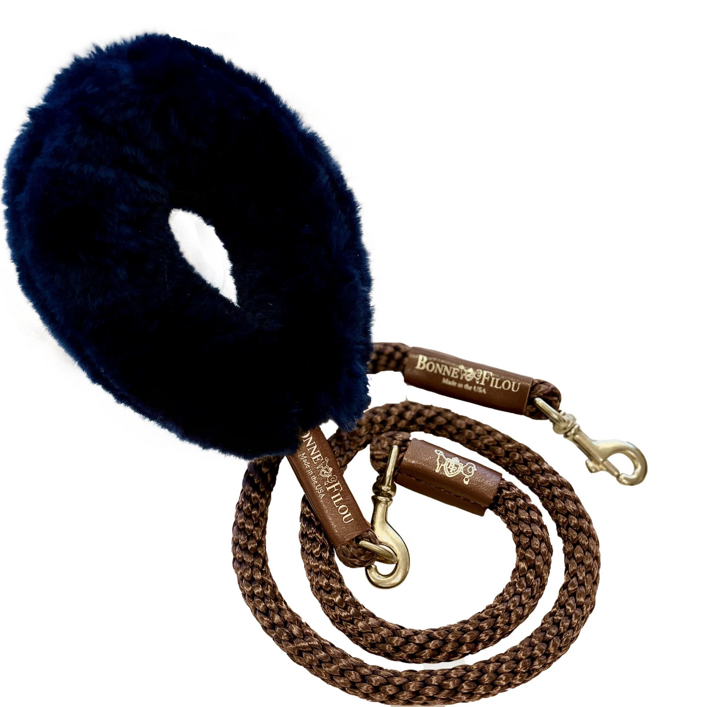 Dog Leash Bundle Shearling Fur Grip Rope Leash for Daily Use - gallery product image for dog leash