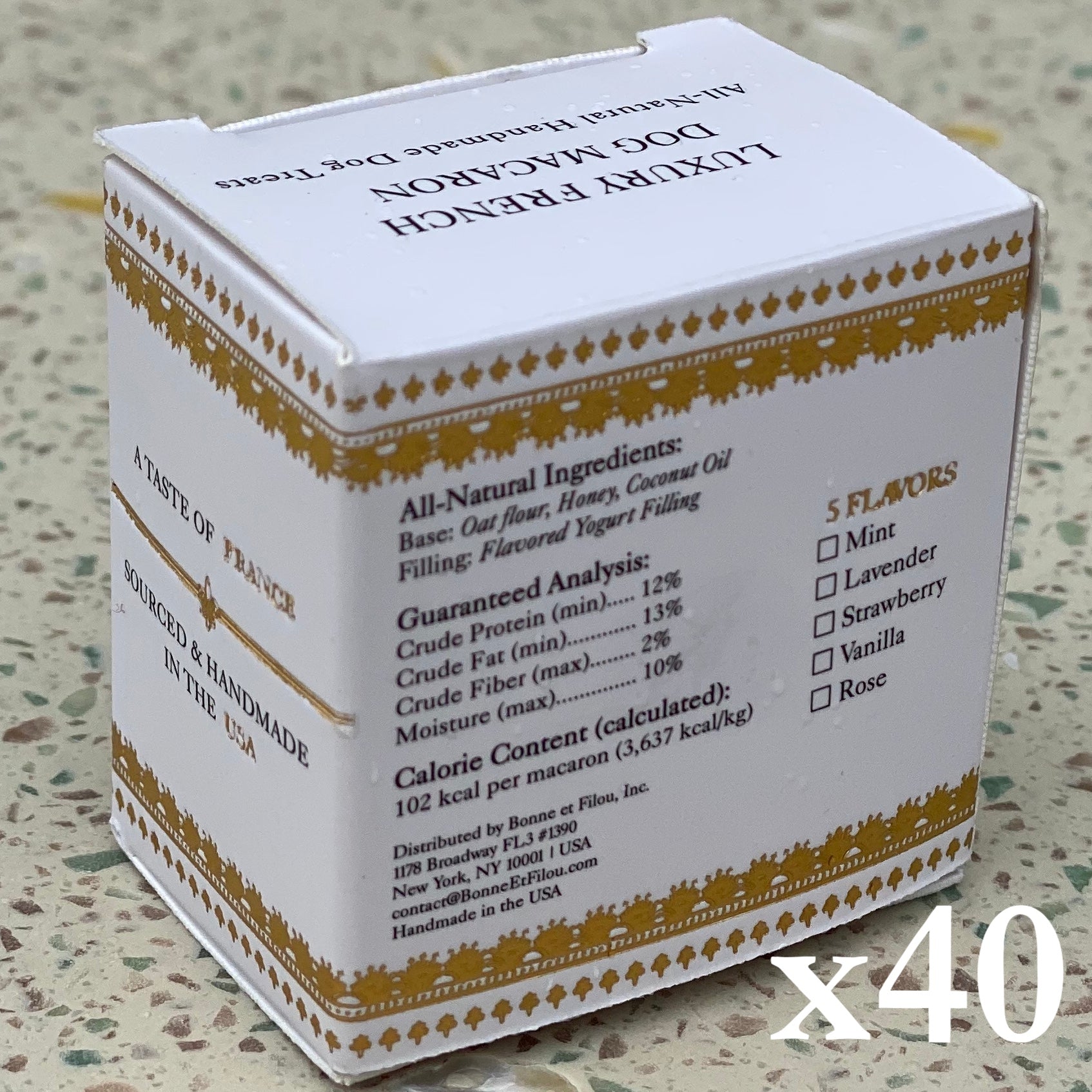 Dog Treats 40 Count Macaron Treats Gift Box for Daily Use - gallery product image for dog treats