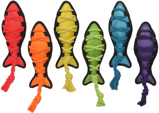Multipet Cross Ropes Fish Assorted Colors 11 5 Interactive - main product image