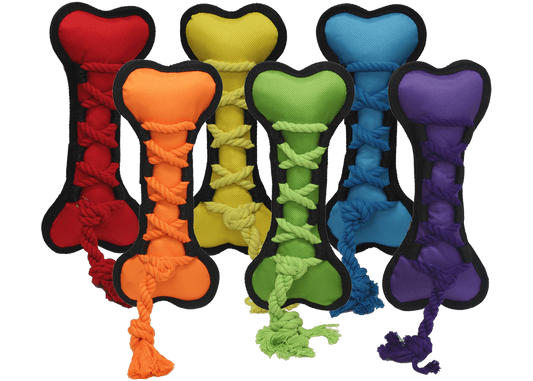 Multipet Cross Ropes Bone Assorted Colors 11 5 Interactive - main product image