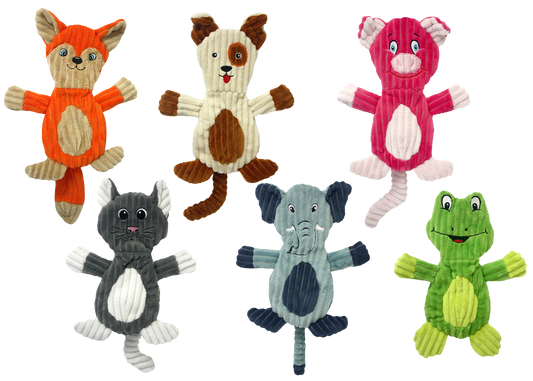 Multipet Flapjacks Assorted Animals 12 Interactive Dog Toy - detail view