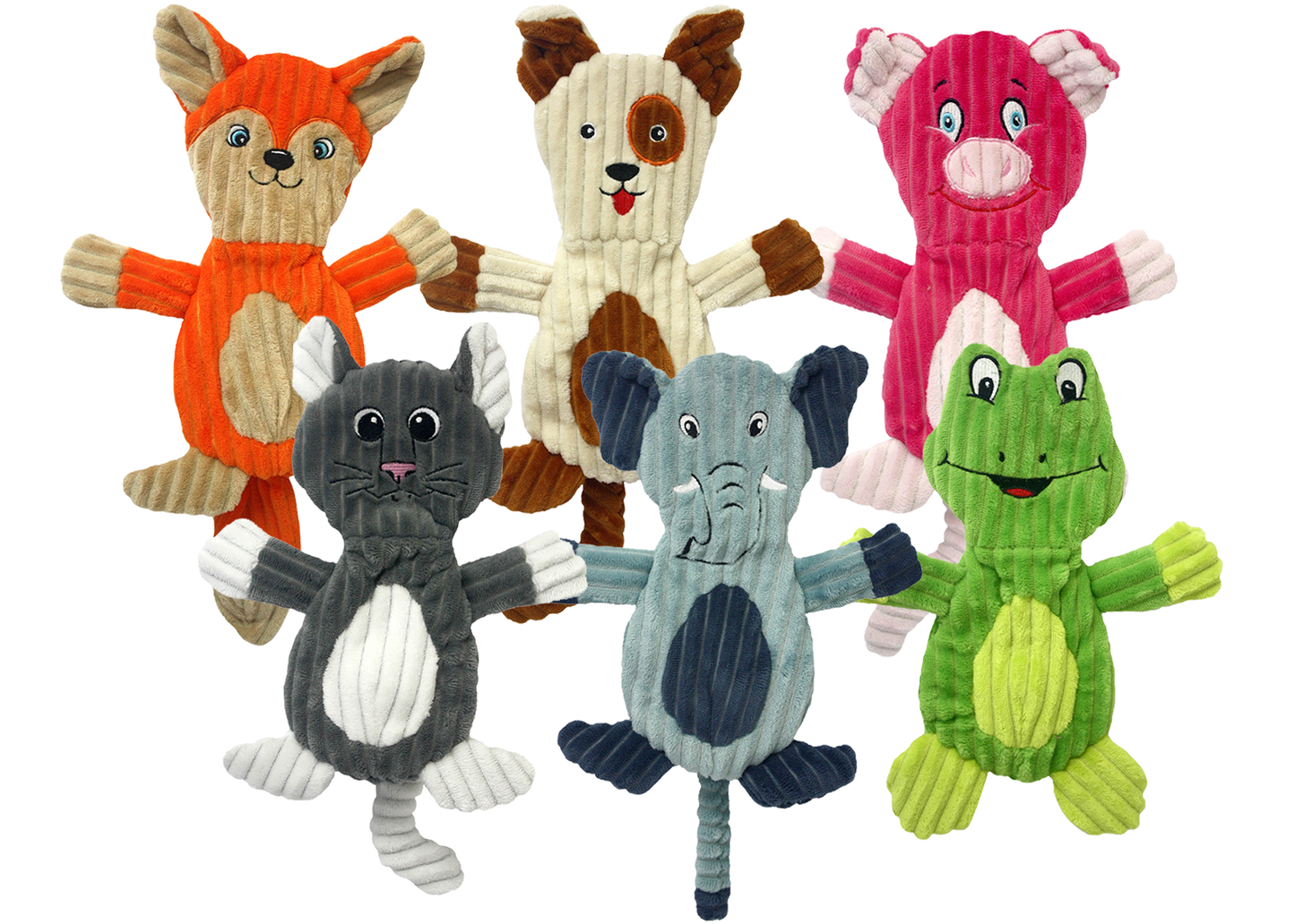 Multipet Flapjacks Assorted Animals 12 Interactive Dog Toy - main product image