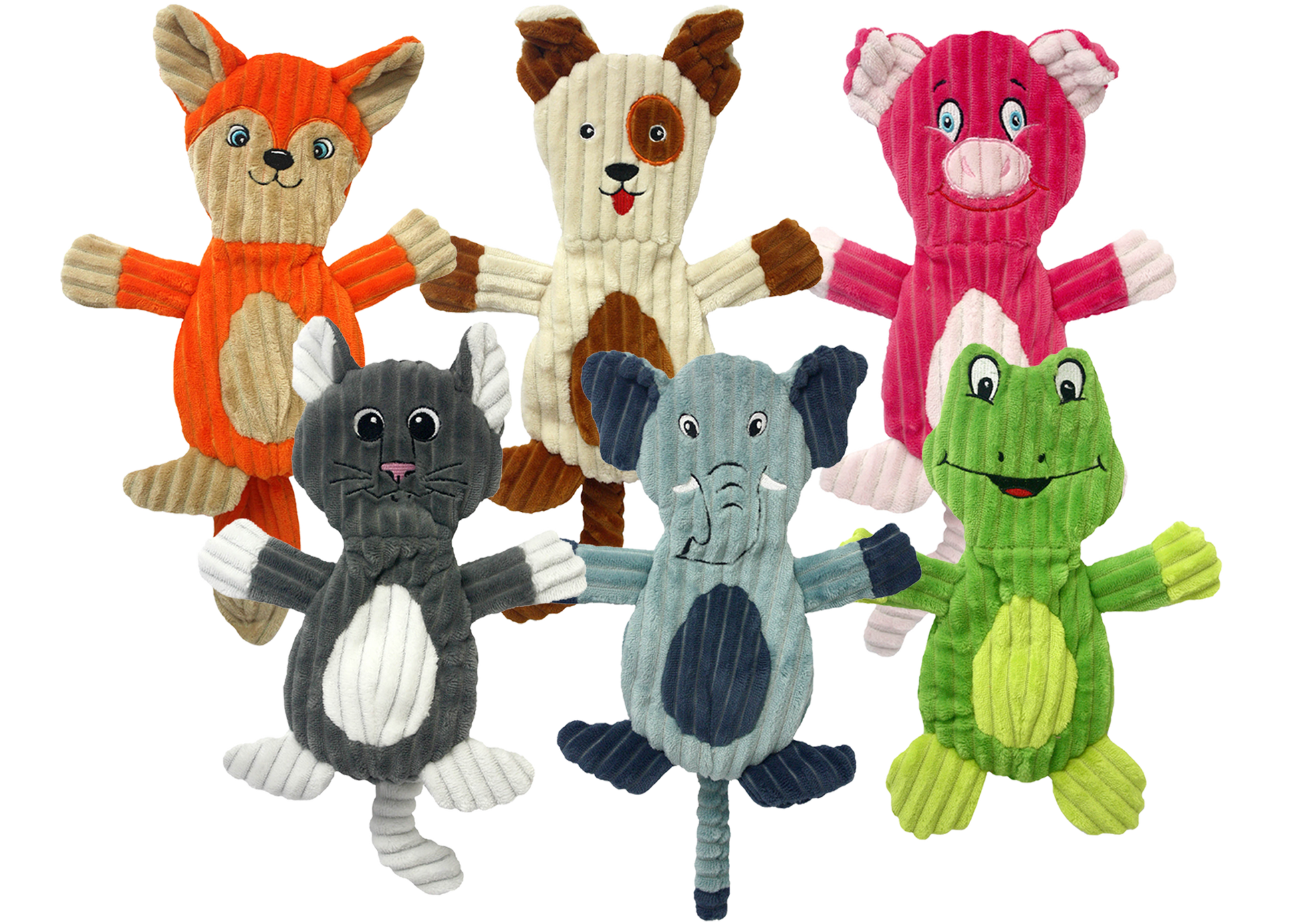 Multipet Flapjacks Assorted Animals 12 Interactive Dog Toy - main product image
