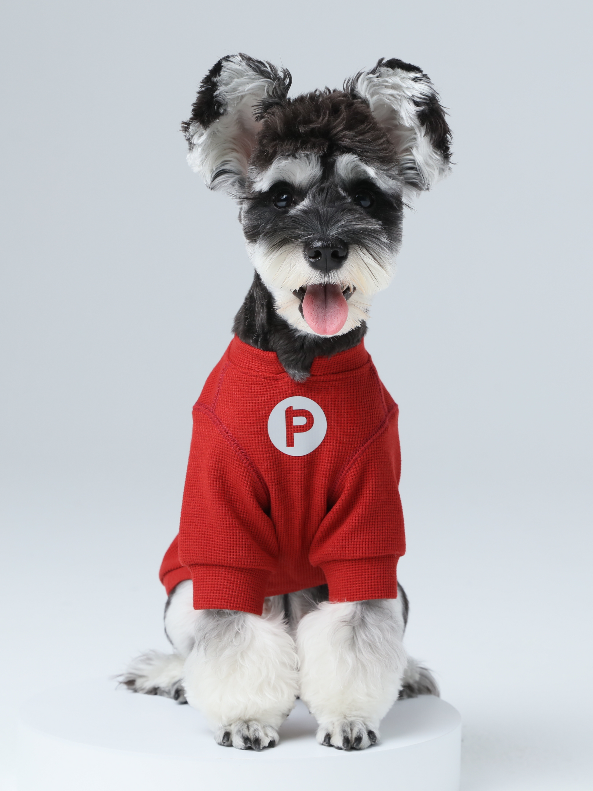 Embroidery Waffle T Shirt Red Dog Apparel Premium Pet Supply - main product image