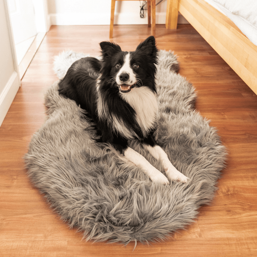 Memory Foam Dog Bed Faux Fur Charcoal Grey Orthopedic Comfor - gallery image 9