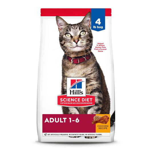 Hills Science Diet Adult Chicken Recipe Dry Cat Food Bag 4Lb - main product image